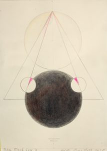 Pylon Black Sun 202 40 x 30 cm Bleistift und Buntstift auf Papier Handsigniert by Heidi Baudrich