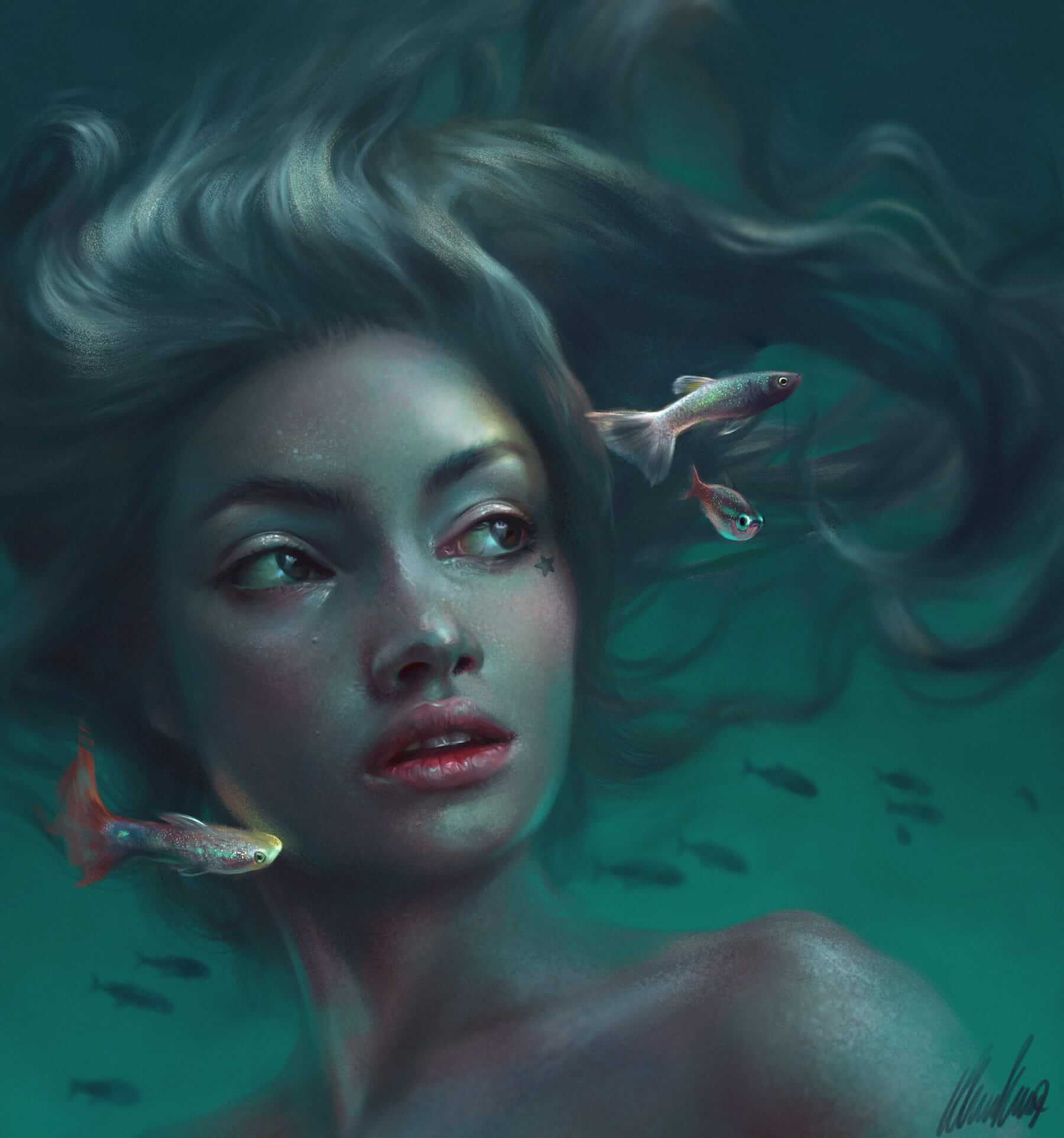 Mermaid and Fishes 2021 by Carina Klinkhammer