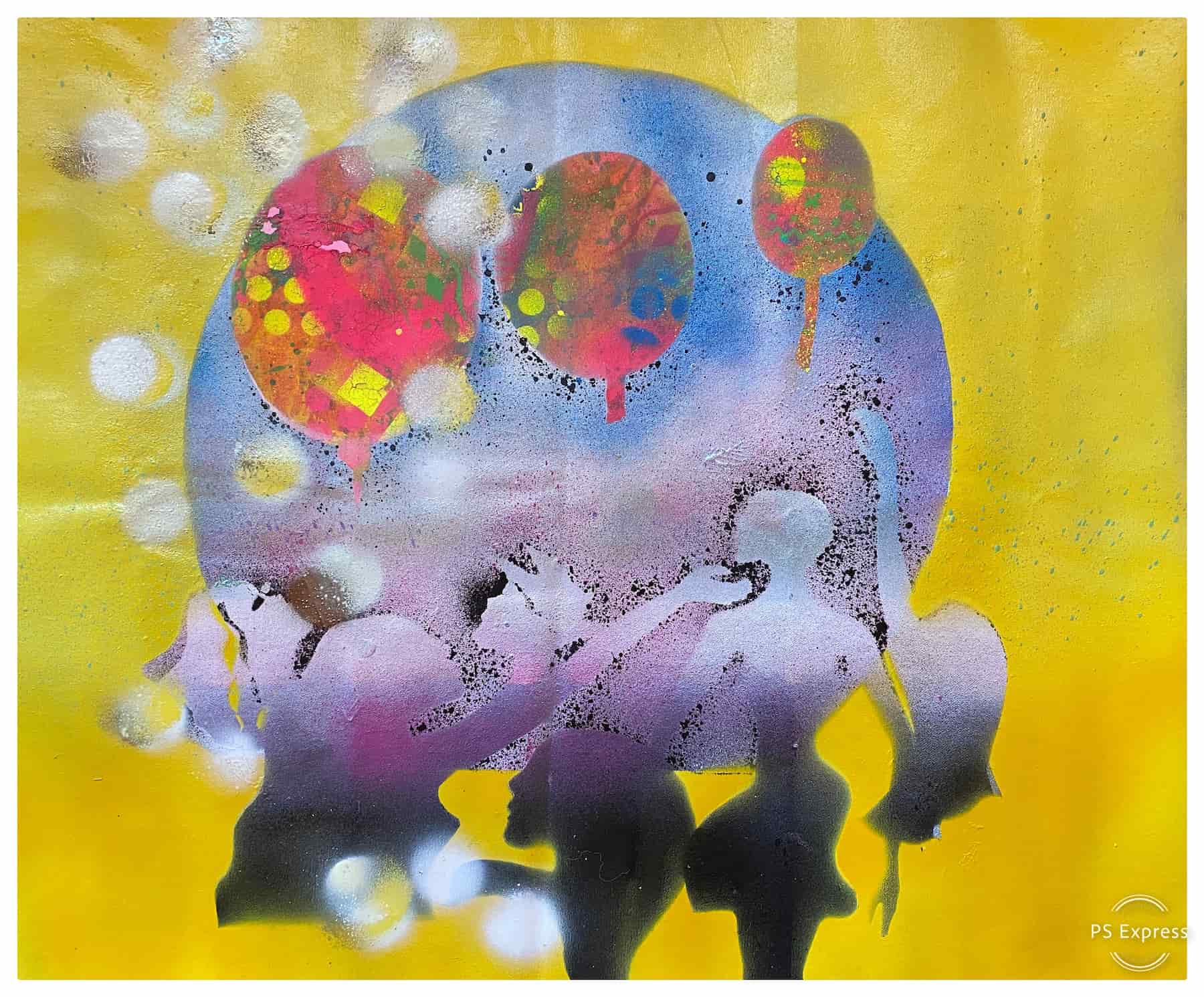 Good Vibes, A3, Graffiti auf Leinwand, by Katja Hofmann