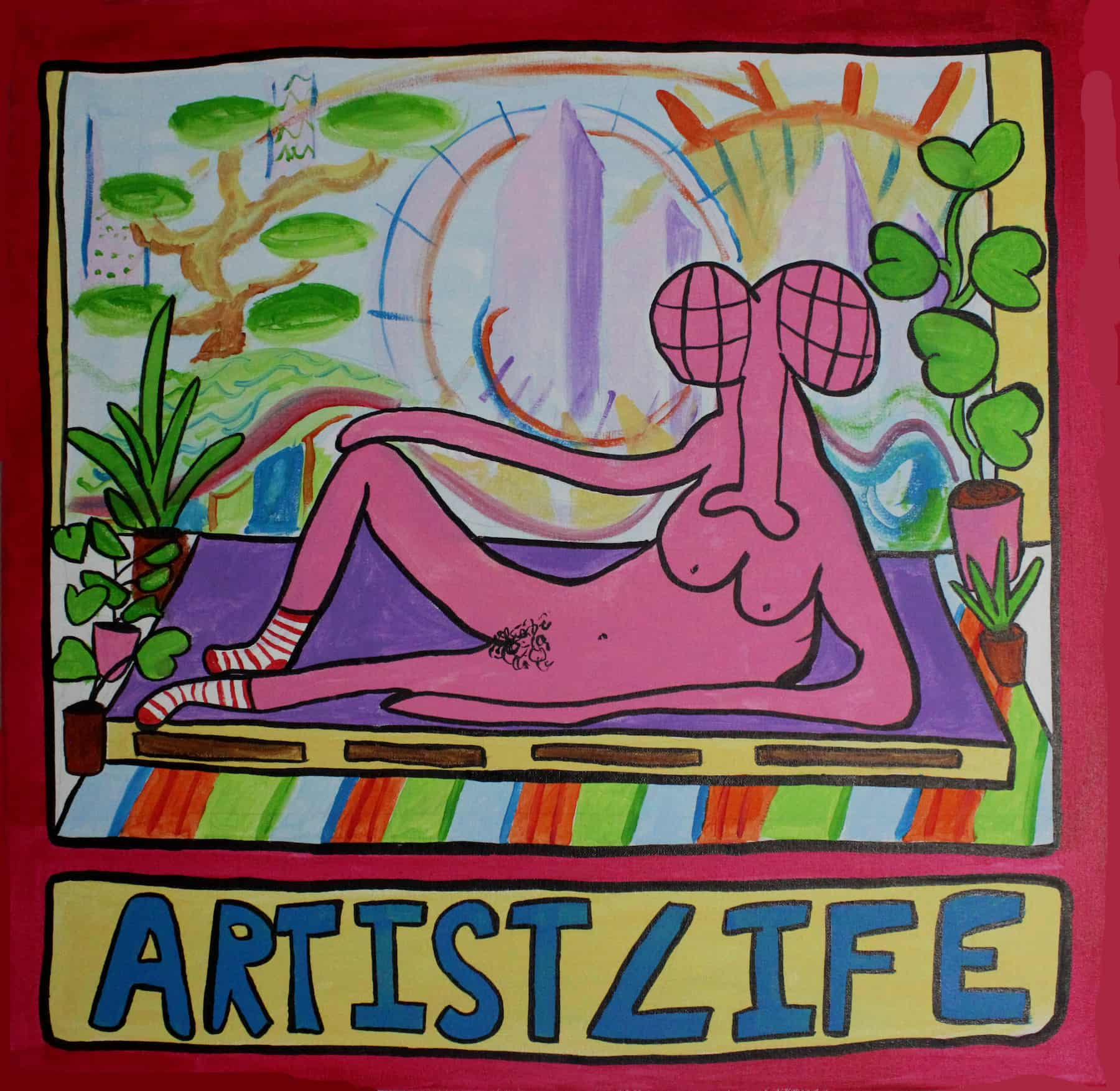 Artist life, Acryl auf leinwand, 60 x 60 cm 2021