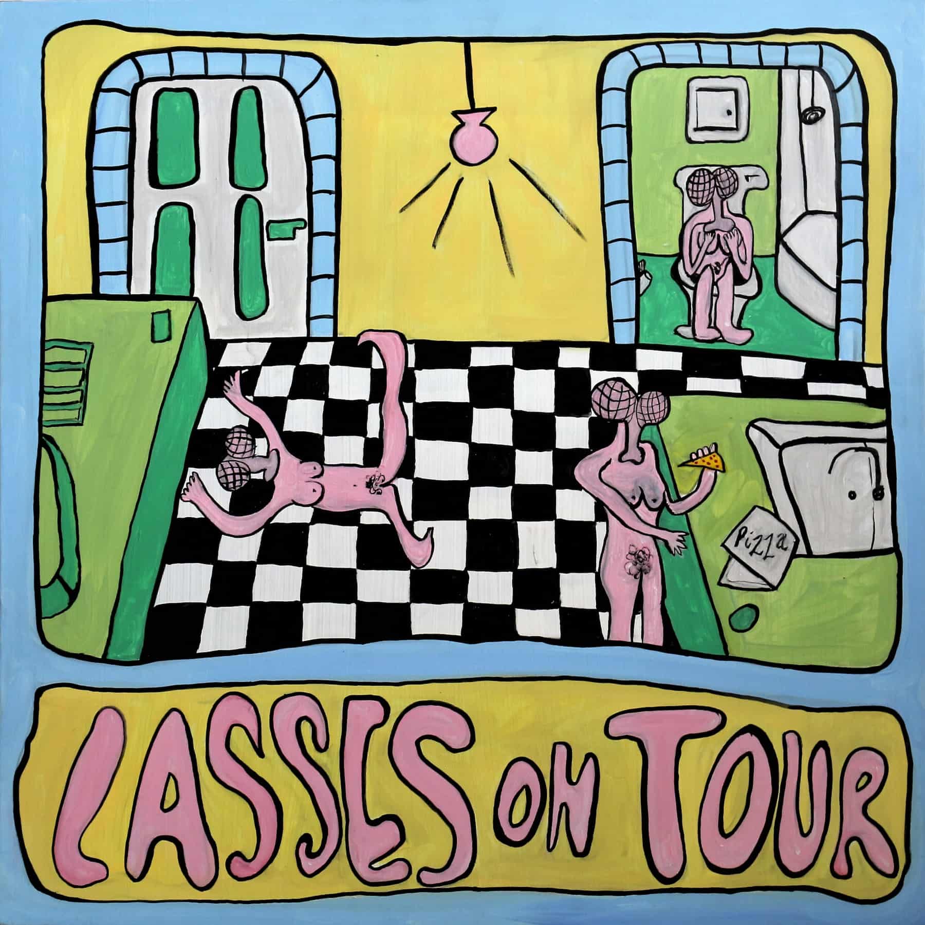 lasses on tour, acryl auf leinwand, 90 x 90, 2019
